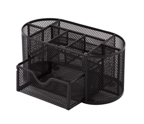 PRZYBORNIK NA BIURKO 238X114X110MM D.RECT CZARNY METALOWA SIATKA