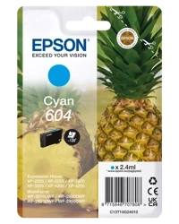 EPSON ORYGINALNY INK / TUSZ C13T10G24010, T10G240, 604, CYAN, 2.4ML, EPSON XP-2200, XP-3200, XP-4200, WF-2930DWF, WF-2950DWF