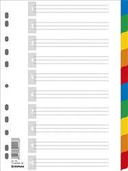 PRZEKŁADKI A4 DONAU Z PERFORACJĄ MIX KOLORÓW PP 120G/M² 10+1SZT