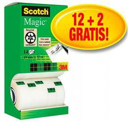 TAŚMA BIUROWA 19MMX33M 3M SCOTCH® MAGIC™ 8-1933R14 TPR MATOWA 12+2SZT