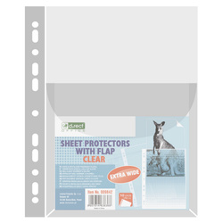 KOSZULKI KRYSTALICZNE A4 D.RECT POSZERZANE Z KLAPKĄ PVC 170MIC 10SZT