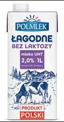 MLEKO UHT 2% POLMLEK 1L, BEZ LAKTOZY