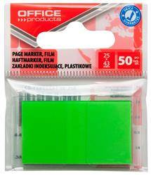 ZAKŁADKI INDEKSUJĄCE FOLIOWE 25X43MM OFFICE PRODUCTS ZIELONE 50 SZT