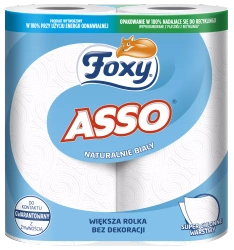 RĘCZNIK PAPIEROWY DWUWARSTWOWY CELULOZOWY FOXY ASSO BIAŁY 52 LISTKI 2 SZT