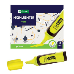 ZAKREŚLACZ D.RECT 1129 ŻÓŁTY GUMOWY UCHWYT 2-5MM