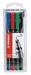 Foliopis STABILO OHPen 842/4 mix*4 F - 0.7 4szt