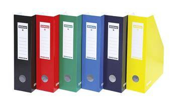 POJEMNIK NA CZASOPISMA A4/80MM DONAU ŻÓŁTY KARTON