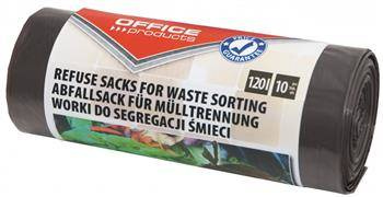 WORKI NA ŚMIECI LDPE OFFICE PRODUCTS BRĄZOWE 120L 10SZT.