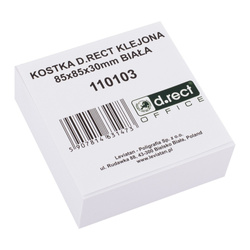 KOSTKA BIUROWA KLEJONA 85X85X30MM D.RECT BIAŁA