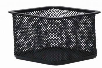 POJEMNIK NA SPINACZE KWADRATOWY 80X80X30MM Q-CONNECT OFFICE SET CZARNY METALOWA SIATKA