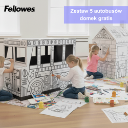ZESTAW 5 x AUTOBUS DO KOLOROWANIA FELLOWES 100130976 5 + 1 x DOMEK DO KOLOROWANIA FELLOWES 100053827