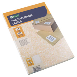 ETYKIETY SAMOPRZYLEPNE 210X297MM D.RECT BIAŁE 100ARK*1SZT