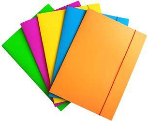 TECZKA Z GUMKĄ A4 OFFICE PRODUCTS FLUO MIX KOLORÓW KARTON LAKIEROWANY 300GSM