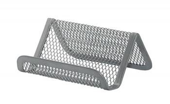 STOJAK NA WIZYTÓWKI 95X75X45MM Q-CONNECT OFFICE SET SREBRNY METALOWA SIATKA