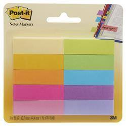 ZAKŁADKI INDEKSUJĄCE PAPIEROWE 12,7X44,4MM 3M POST-IT® 670-10AB MIX*10 10X50SZT