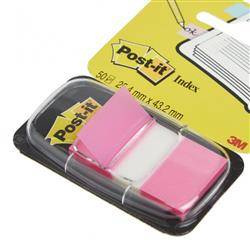 ZAKŁADKI INDEKSUJĄCE FOLIOWE 25,4X43,2MM 3M POST-IT® 680-21 RÓŻOWE NEONOWE 50SZT