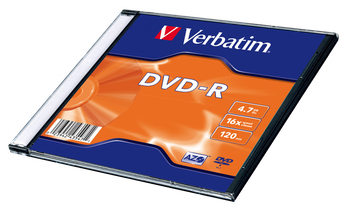 VERBATIM DVD-R, MATT SILVER, 43547, 4.7GB, 16X, SLIM BOX, 1 KS, BEZ MOŻLIWOŚCI NADRUKU, 12CM, DO ARCHIWIZACJI DANYCH