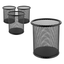 PRZYBORNIK NA DŁUGOPISY ?91X98MM D.RECT CZARNY METALOWA SIATKA