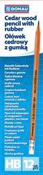 OŁÓWEK OSTRZONY Z GUMKĄ DONAU NATURALNY HB