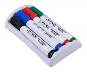 MARKERY SUCHOŚCIERALNE OFFICE PRODUCTS MIX*4 OKRĄGŁA 1-3MM 4SZT+GĄBKA