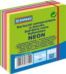 KARTECZKI SAMOPRZYLEPNE 76X76MM DONAU MIX NEON-PASTEL 400KART