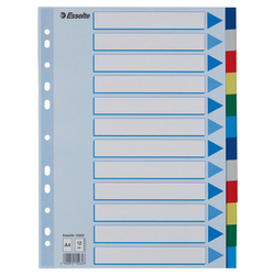 PRZEKŁADKI A4 ESSELTE 15262 MIX PP 12SZT