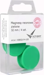 MAGNESY 32MM VICTORY OFFICE PRODUCTS 5032KM4-155 NEONOWE ZIELONE 4SZT