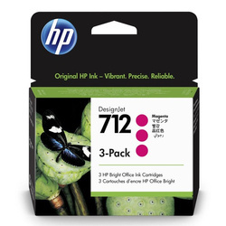 HP ORYGINALNY INK / TUSZ 3ED78A, HP 712, MAGENTA, 29ML, HP 3-PACK DESIGNJET STUDIO,T210,T230,T250,T630,T650