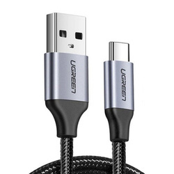 Kabel USB do USB-C QC3.0 UGREEN US288 1,5m z aluminiową wtyczką (czarny)