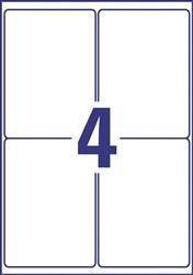 Etykiety zewnętrzne 99.1x139mm ochronne, zabezpieczające AVERY ZWECKFORM usuwalne L4774REV-20 białe 20ark*4szt