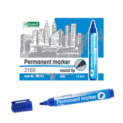 MARKER PERMANENTNY D.RECT 2160 NIEBIESKI OKRĄGŁA 1-3MM