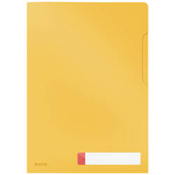 OFERTÓWKA NIEPRZEZROCZYSTA A4 LEITZ COSY Z KIESZONKĄ NA ETYKIETĘ 47080019 CIEPŁY ŻÓŁTY 3SZT