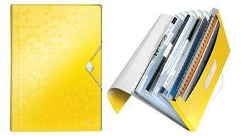 Teczka segregująca A4 LEITZ WOW 45890016 żółta PP 6 przegródek