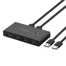 Switch przełącznik KVM USB 2x4 UGREEN USB 2.0 US216 (czarny)