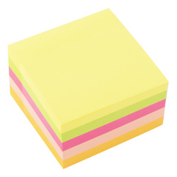 KARTECZKI SAMOPRZYLEPNE 75X75MM D.RECT NEON MIX 450KART