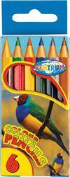 KREDKI OŁÓWKOWE KRÓTKIE CENTRUM ZOO 80166 MIX*6