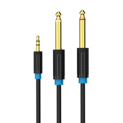 Kabel audio TRS 3,5mm na 2x 6,35mm Vention BACBJ 5m czarny