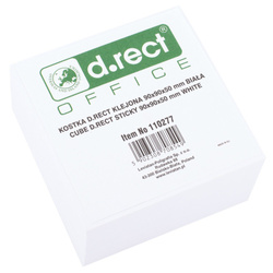 KOSTKA BIUROWA KLEJONA 90X90X50MM D.RECT BIAŁA