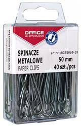 SPINACZE METALOWE 50MM OFFICE PRODUCTS SREBRNE 40SZT.