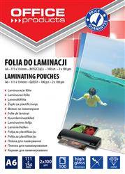 FOLIA DO LAMINOWANIA BŁYSZCZĄCA A6 OFFICE PRODUCTS 100MIC 100 SZT