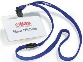 IDENTYFIKATOR OTWARTY OD GÓRY 60X90MM DURABLE 813907 Z GRANATOWĄ TAŚMĄ Z PRZEZROCZYSTEJ TWARDEJ FOLII 1 SZT.