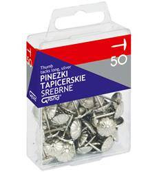 PINEZKI TAPICERSKIE SREBRNE W POJEMNIKU PLASTIKOWYM GRAND 110-1483 50SZT