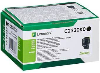 TONER ORYGINALNY LEXMARK C2320K0 CZARNY 1000 STRON