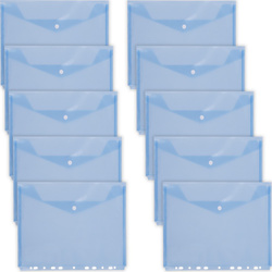 TECZKA KOPERTOWA Z EUROPERFORACJĄ NA ZATRZASK A4 D.RECT TRANSPARENTNA NIEBIESKA PP