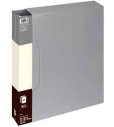 ALBUM OFERTOWY A4 GRAND 9008 120-1828 SZARY PVC 80 KIESZENI