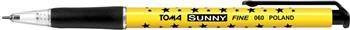 Długopis automatyczny TOMA SUNNY TO-060 3 2 czarny 0.7 ob. żółta w gwiazdki