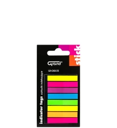 ZAKŁADKI INDEKSUJĄCE FOLIOWE 45X7MM GRAND GR-083-25 150-1476 MIX*8 8X25SZT