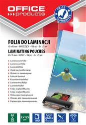 FOLIA DO LAMINOWANIA BŁYSZCZĄCA 65X95MM OFFICE PRODUCTS 125MIC 100 SZT