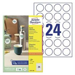 ETYKIETY SAMOPRZYLEPNE 40MM KÓŁKA DO ZAZNACZANIA AVERY ZWECKFORM TRWAŁE L3415-100 BIAŁE 100ARK*24SZT