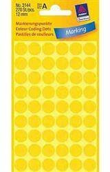 Etykiety samoprzylepne 12mm kółka do zaznaczania AVERY ZWECKFORM 3144 żółte 270 szt